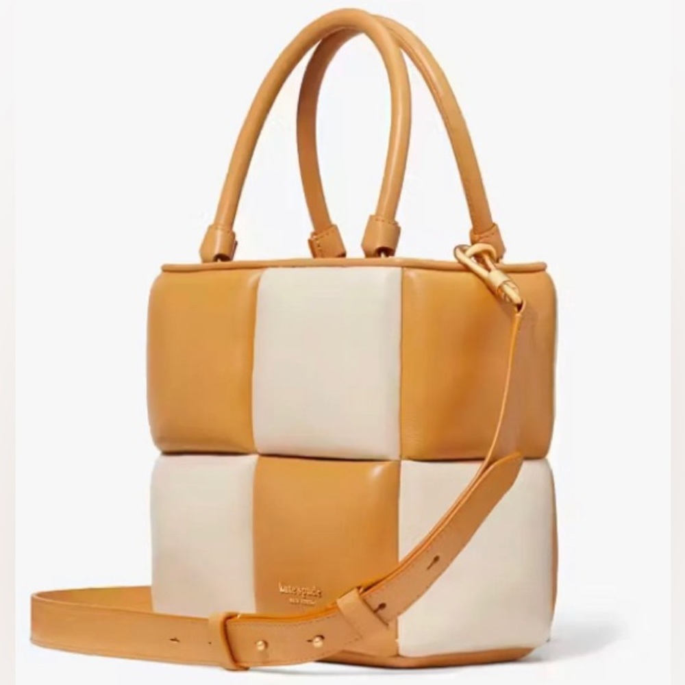 Kate Spade Boxxy Colorblocked Tote Brown Crossbody Bag- Retail $498